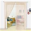HSYLYM, tenda con frange in perline, da usare come divisore o come decorazione per la casa, Champagne, 90x245cm