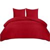 Utopia Bedding Copripiumino Matrimoniale 240x220 - Microfibra Copripiumino 240x220cm + Federe 65x65cm (Rosso)
