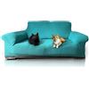 FOCARIS НОМЕ FOCARIS Home Copridivano protettivo - Regolabile e Impermeabile-Resistente all'acqua e allo sporco - Colore turchese-3 posti Lunghezza max. 233 cm- Imbottitura Forma maiz- Confezione regalo