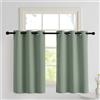 PONY DANCE Tende Soggiorno per Finestre Piccole Corte 2 Pezzi L 106 x A 90 cm Tende Oscuranti Moderne con Anelli Decorazione Curtains Termiche Cameretta Bambini, Verde Salvia