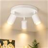 ZMH LED Corridoio Plafoniere Soggiorno - Faretto da soffitto a 3 fiamme Faretto da soffitto moderno bianco rotondo GU10 Faretto da corridoio in metallo Design orientabile
