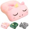CavspkArt Cuscino per pisolino da ufficio in cotone memory, grazioso cuscino con foro per le orecchie, morbido cuscino per le orecchie, per dormire, per donne, ragazze, bambini (unicorno rosa)
