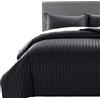BedLooms Set copripiumino super king size, reversibile, a righe in raso, morbido, traspirante, con 2 federe (righe nere, 260 x 220 cm)