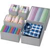 Yimomoyi 6/12 Pezzi Organizer Cassetti Armadio, Divisori per Cassetti, Organizzatore Cassetti Pieghevole, Organizzator per Biancheria Intima, Separatori per Cassetti per Reggiseni, Mutandine, Calzini (6PCS)