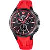 Lotus Orologio Uomo 18952/2 Special Prices Cassa in Acciaio Inox 316L Nero Cinturino in Gomma Rosso