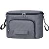 Colexy Organizer universale per passeggino, multifunzione, impermeabile, spallacci regolabili, per pannolini, biberon (grigio)