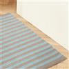 Sono a casa - Tappeto Multiuso 50x80 cm - in Misto Cotone Intrecciato - Lavabile, Morbido e Resistente - Perfetto per Ingresso, Cucina, Bagno, Camera da Letto (Tortora e Azzurro)