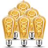 KANQIAO Lampadina Edison vintage E27, E27 LED vintage dimmerabile 4W Lampada LED retrò 2700K Lampadina Edison E27 vintage ideale per un'illuminazione nostalgica e retrò nel bar di casa - 6 pezzi（ST64 HPS）
