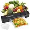 Nuxory Macchina Sottovuoto per Alimenti, Automatica Sigillatore sottovuoto, Sigillatrice Sottovuoto per Alimenti, Cibo Secco, Cibo Umido e Fresco con 20 Buste per Aspirare