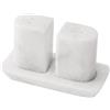Radicaln Set di sale e pepe in marmo bianco da 6,3 cm, realizzato a mano, set di spezie Saleros per bancone della cucina, porta sale rosa, decorazione per la tavola della cucina della fattoria
