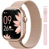 RUXINGX Smartwatch Donna, 1000mAh Batteria, Standby Ultra-lungo 100 Giorni, 1.83" Orologio Fitness Cardiofrequenzimetro SpO2 Sonno, 120+ Sport Smart Watch Chiamate IP68 Contapassi Android iOS Oro Rosa