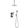 Kibath 153364 Rubinetto termostatico PO. Uscita a 2 Vie: spruzzatore Superiore e doccetta a Mano. Doccia da Incasso con Finitura Arrotondata in Cromo Lucido Realizzata in Ottone