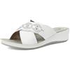 inblu Ciabatte Donna a Fasce Incrociate con Brillantini, Plantare Imbottito, dal 35 al 41, Sandali, Bianco, 38 EU