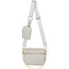 UTO Borsa Donna 3 in 1 per Lavoro Quotidiana Zaino monospalla+Borsa a tracolla+Portafoglio Marsupio Donna Borsa Cintura Multifunzione e Multiuso in Nylon Grigio chiaro e Catena d'oro