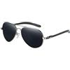 DUCO Occhiali da sole polarizzati uomo donna unisex montatura in metallo vintage protezione UV400 occhiali da sole 3025S, grigio., 52