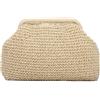 HomKuch Borsa della frizione della paglia per le donne, Cloud Dumpling Pouch Borsa della spiaggia di estate