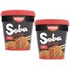 Nissin Soba Chili Noodles di Grano Saraceno Istantanei con Salsa Chili - 2 x 92 Gram (Dopo la preparazione 360 Grammi)