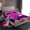 Homewish Set di lenzuola per letto matrimoniale, motivo colibrì, per ragazze, giardino, uccelli, fiori, per donne, adulti, adolescenti, rosa, fiori rustici, viola, acquerello, lenzuolo con angoli, estetico,