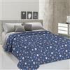 PENSIERI DELICATI Telo Copriletto Matrimoniale 260 x 280 cm, Telo Singolo 100% Cotone Pique, Ideale Come Arredo, Coperta Salva Letto 2 Piazze, Fantasia Palla Blu, 100% Made in Italy