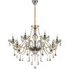 TRY-YEAN Lampadario Moderno Barocco 8 Bracci Lampadario Cristallo Cognac Lampadario in Vetro Cristallo K9 con Catena Regolabile per Camera da Letto, Soggiorno, Corridoio, Ingresso E14