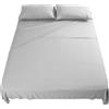 Flowen Set Lenzuola Letto Matrimoniale King Size 180x200 cm 4pz Set Completo Lenzuolo Letto Piatto, Coprimaterasso con Angoli e Federe 50x80 in Morbida Microfibra Spazzolata Anti-Acaro Lavabile in Lavatrice