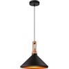 damastoreitalia Lampadario da soffitto a sospensione con attacco E27 (lampadina non inclusa) moderno industriale (Nero e oro 35 * 17)
