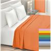 Home Tresor - Lenzuolo Sopra Piano 100% Cotone Misura Due Piazze 240x300 cm Certificato Oeko-Tex Lenzuola Letto Fresco e Traspirante Senza Elastico Mon Ami - Matrimoniale, Arancio