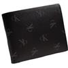 Calvin Klein Aop Bifold W/Coin, Vera Pelle, Nero, Uomo,