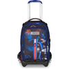 Seven Trolley Scuola Jack 3 Ruote, Nero Blu, Zaino Con Carrxllo Sganciabile Da 34 L, Tasca Borraccia e Crossover System, Maneggevole Resistente, Scuola Elementare e Media, Zaino Bambino