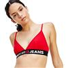 Tommy Jeans Tommy Hilfiger Bralette Donna Elasticizzata, Rosso (Primary Red), XS