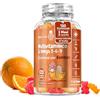 maxmedix Multivitaminico Bambini Con Omega 3 6 9, 120 Caramelle Gommose (2 Mesi), Gusto di Lampone e Arancia, 12 Vitamine + Zinco e Inositolo, Vegetariano, Senza Gelatina, Orsetti Gommosi Senza Additivi Nocivi