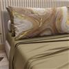 PETTI Artigiani Italiani - Lenzuola in Cotone con Federe in Stampa Digitale, Lenzuolo Una Piazza e Mezza, Completo Letto Fantasia Marmo Tortora, 100% Made in Italy