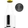 FIREGAS Cappa aspirante a isola, 500 m³/h, in acciaio inox, montaggio a soffitto, telecomando, timer, 9 livelli, efficienza energetica A, colore bianco