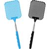 Soodyoow 2 Pezzi Manuale Paletta Mosche, Scacciamosche Estensibile, Scacciamosche Plastica Forte Flessibile per Prevenire Mosche,Zanzare e Insetti(Blu+Nero)