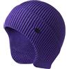 UNNESTAR Cappelli invernali da uomo in maglia elastica da sci con paraorecchie antivento, Viola, Taglia unica