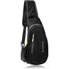 Corpower Zaino Monospalla Uomo Sling Bag Impermeabile Borsa a Spalla Uomo Donna Borsello a Tracolla Borsello Marsupio Sportivo per Scuola Outdoor Sportiva Camping Crossbody Borsa Moto - Nero