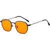 YAMEIZE Occhiali da Sole da Donna Uomo Quadrati Vintage Retrò Moda Montatura Esagonale Rotondo in Metallo UV400