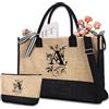 Astis Regalo Donna Iniziali Borsa Tote Borsa per Spesa in Tela Borsa per la Spesa Juta Shopper Personalizzato iniziale Canvas Tote Bag per Donna, Compleanni, Matrimonio, Festa Della Mamma