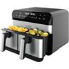 Cecotec Friggitrice ad Aria 9L Cecofry Advance 9000 Inox. AirFryer Digitale 2800W, 2 Vaschette da 4,5L, Doppia Temperatura, Temperatura Regolabile da 80-200 ºC, 7 Programmi, Pannello Touch