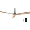 Cecotec Ventilatore da soffitto con telecomando e Wifi EnergySilence Aero 5500 White Aqua Connected. 40 W, diametro 52", 3 pale, Adatto per uso esterno, modalità winter-summer, timer