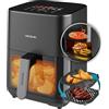 Cecotec Friggitrice ad Aria 4L - Air Fryer Cecofry&Grill Duoheat 4000. 1900W, 3in1: Friggitrice, Grill, Piastra. 10 Menù, Doppia Temp 40-200°C, Cottura uniforme e veloce, Cucina sana e gustosa