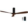 Cecotec Ventilatore da soffitto con telecomando e Wifi EnergySilence Aero 5500 Black Aqua Connected. 40 W, diametro 52", 3 pale, Adatto per uso esterno, modalità winter-summer, timer
