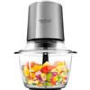 Cecotec Tritatutto ChopBeat 2000 Vindaloo Glass, 500W di Potenza, Tritura, Taglia e Affetta, Lama con 4 Lame in Acciaio Inossidabile, 2 Velocità, Ciotola in Vetro da 500g