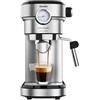Cecotec Macchina da Caffè Espresso Cafelizzia 790 Steel Pro. 1350 W, Manometro, Sistema Thermoblock, 20 Bar, Modalità Automatica per 1-2 Caffè, Vaporetto Orientabile, 1,2 L, Colore Acciaio