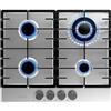 Cecotec Piano cottura a gas Bolero Squad G 4200F Inox. 8000W, 4 fuochi, acciaio inox, griglie in ghisa, bruciatore WOK tripla corona, accensione elettrica, sistema sicurezza valvole.
