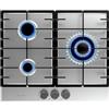 Cecotec Piano cottura a gas Bolero Squad G 3200F Inox. 6250W, 3 fuochi, acciaio inox, griglie complete in ghisa, bruciatore WOK tripla corona, accensione elettrica, sistema sicurezza valvole.