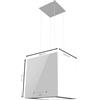 Cecotec Cappa Aspirante a Isola 44 cm, Cappa Cucina. Bolero Flux CCT 448000 Glass White A++ Cappa 44cm vetro bianco, Flusso d'Aria 800m3/h, 210W, A++, Slider, LED, Carbonio Ø176, alluminio 5 strati