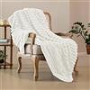 SHANNA Coperta Plaid Super Morbida Pile Peluche di Coniglio Caldo Bambino 100 x 160 cm, 540 g/m² Divano Coperta Fluffy di Alta Qualità, Versatile Coperta Matrimoniale per Camera da Letto Viaggi, Bianco