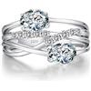 jiamiaoi 18 carati Oro Bianco placcato Anello Donna Argento 925, Fedine Fidanzamento Coppia, Anello Solitario Anniversario Matrimonio (B-Nodo, 57(18.10))