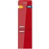 Cecotec Frigorifero Doppia Porta Vintage Bolero CoolMarket Combi Origin 250 NF Red E. 231L, Total No Frost, Fast Cooling, Classe E, Multi Airflow, Humidity Box, Maniglia Cromata, Porta Reversibile,LED